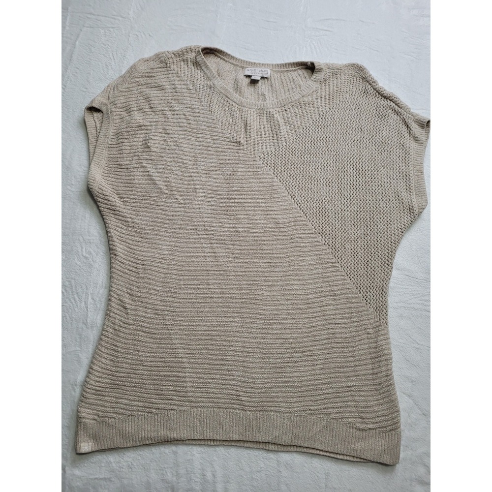 Barefoot Dreams Knit Top Womens Large Beige CozyChic Ultra Lite